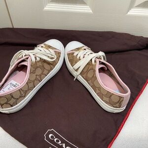 Coach Signature Brown and Pink Sneakers